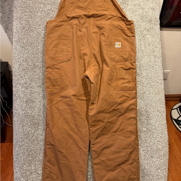 Carhartt FR Overalls Mens 50x36 * Flame Resistant Heavy Quilt Lined Bib Workwear - Picture 2 of 11